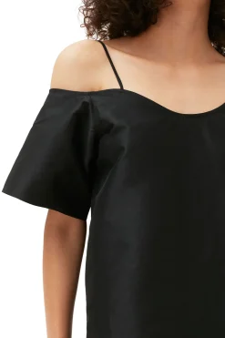 Hot GANNI Taffeta Mini Dress Black