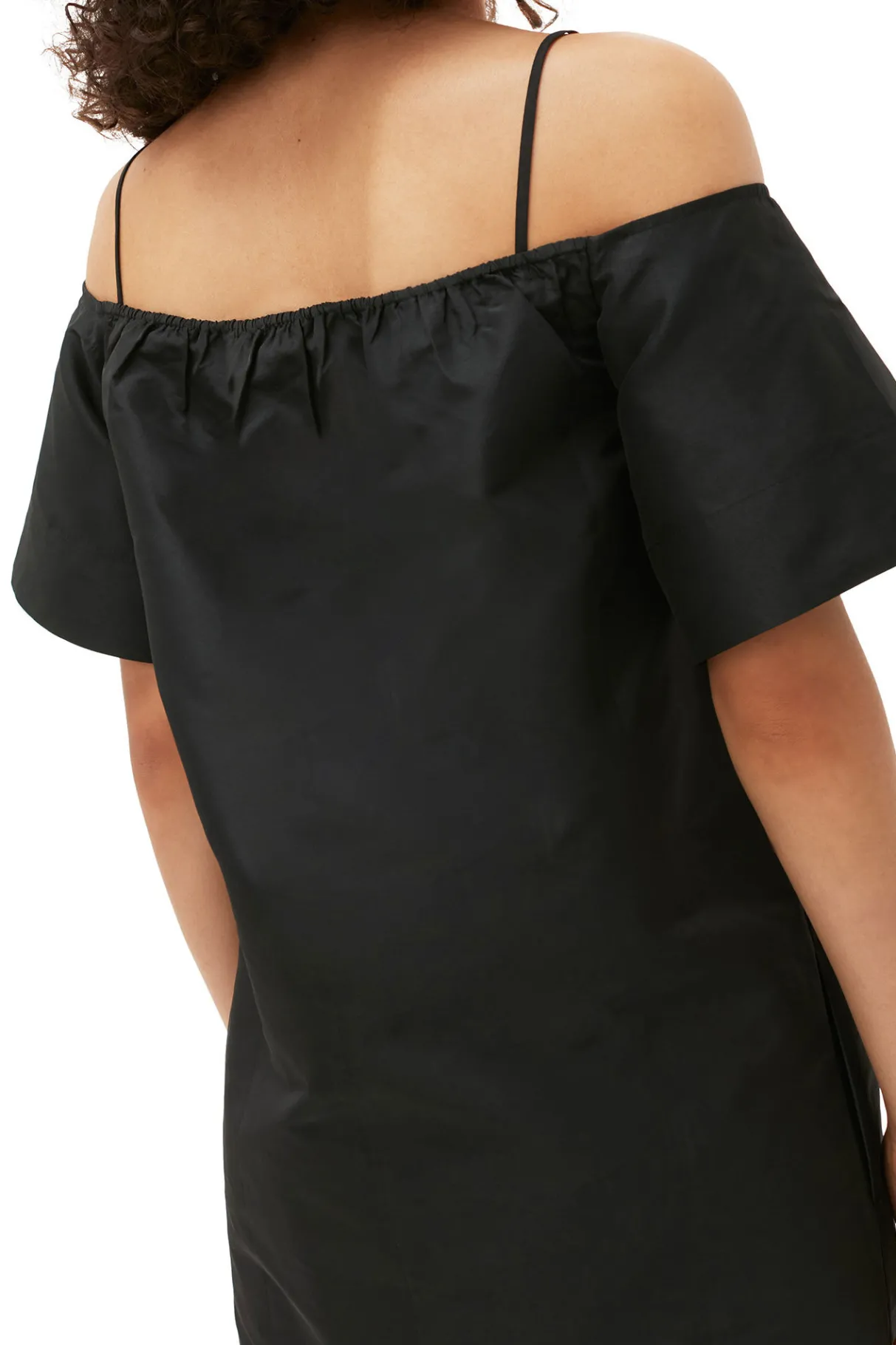 Hot GANNI Taffeta Mini Dress Black