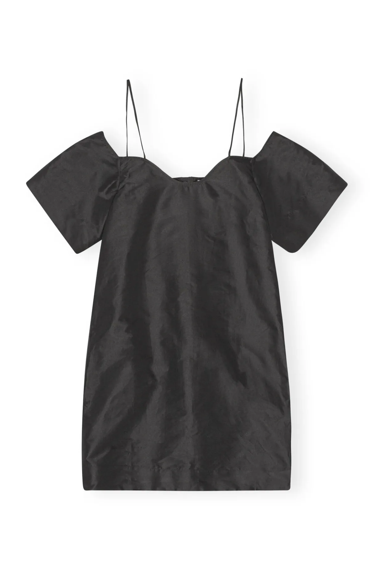 Hot GANNI Taffeta Mini Dress Black