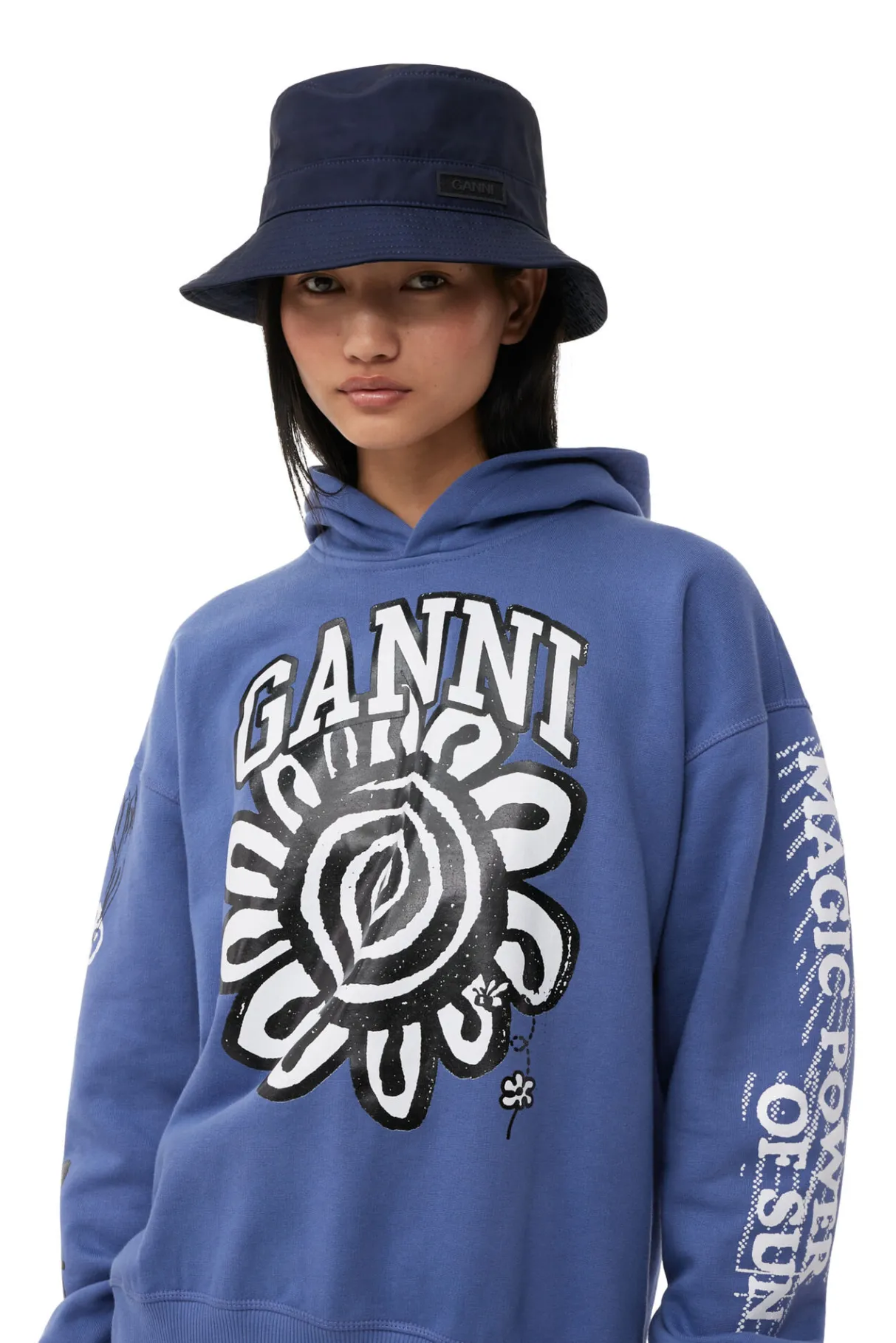 Online GANNI Tech Bucket Hat Black