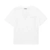 Cheap GANNI Thin Software Jersey V-Neck T-Shirt White