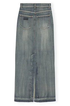 Fashion GANNI Tint Edge Denim Maxi Skirt Tint Wash