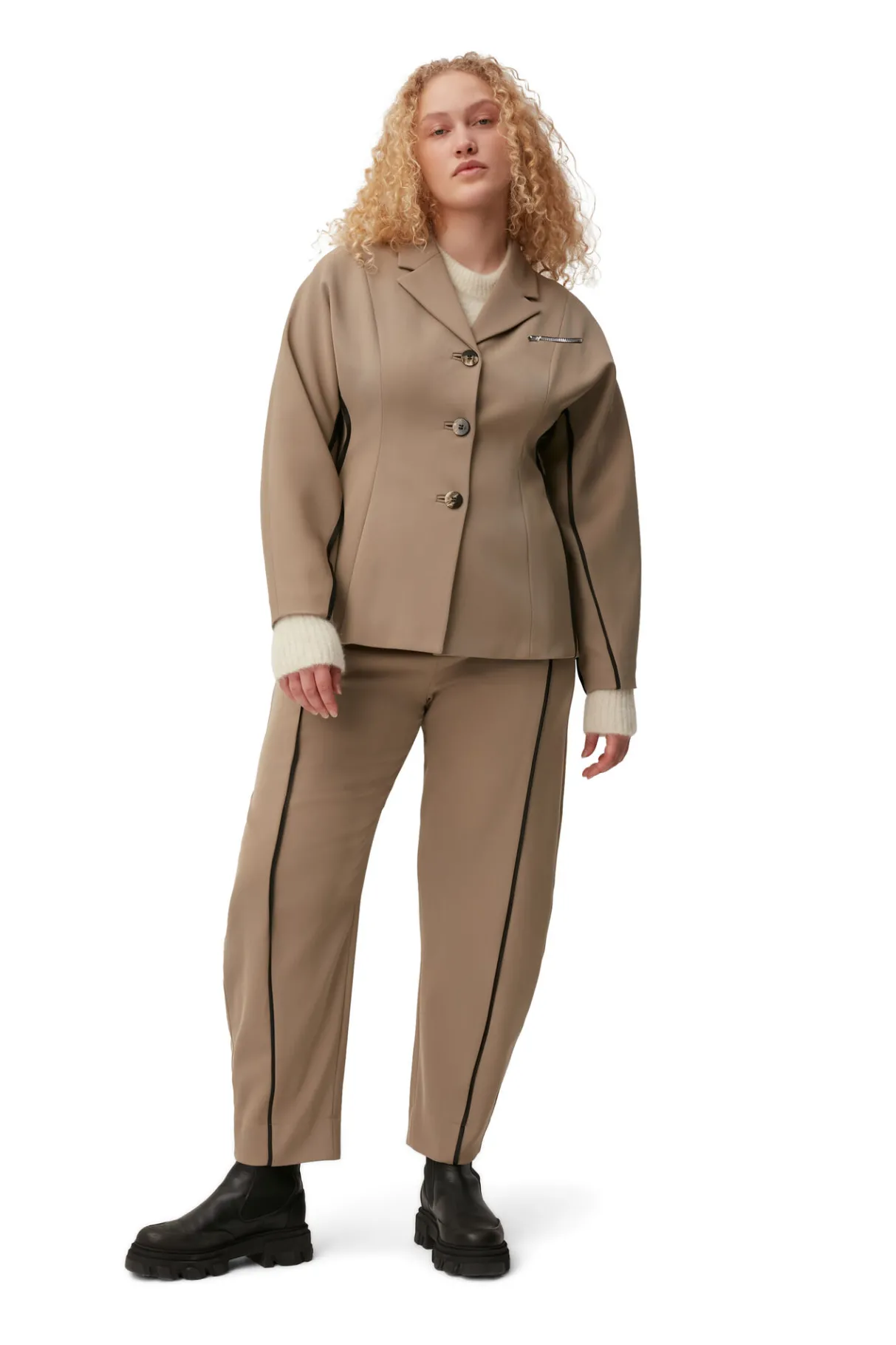 Cheap GANNI Twill Blazer Petrified Oak