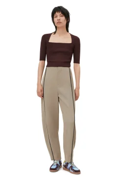 Flash Sale GANNI Twill Pants Petrified Oak