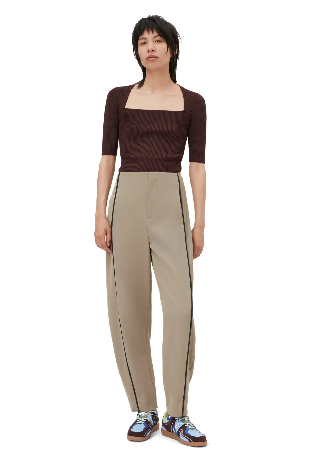 Flash Sale GANNI Twill Pants Petrified Oak