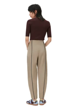 Flash Sale GANNI Twill Pants Petrified Oak