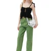 Best Sale GANNI Velvet Crochet Bandeau Strap Top Black