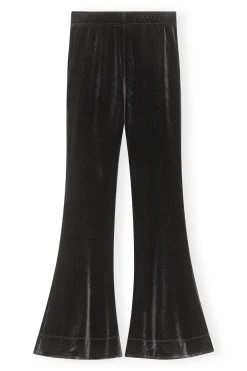 Best Sale GANNI Velvet Flared Pants Black