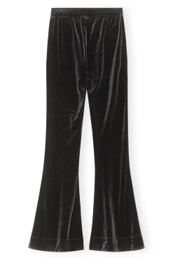 Best Sale GANNI Velvet Flared Pants Black