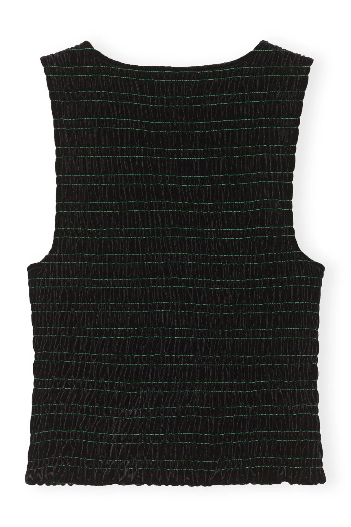 Online GANNI Velvet Smock Top Black