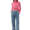 Outlet GANNI Velvet Wrap Blouse Shocking Pink