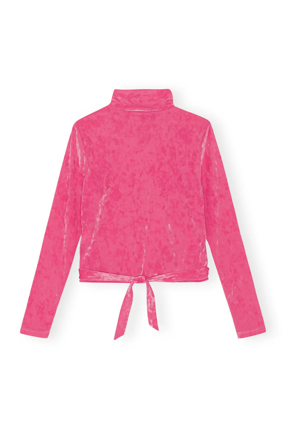 Outlet GANNI Velvet Wrap Blouse Shocking Pink