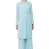 Clearance GANNI Viscose Jacquard Blazer Dress Corydalis Blue