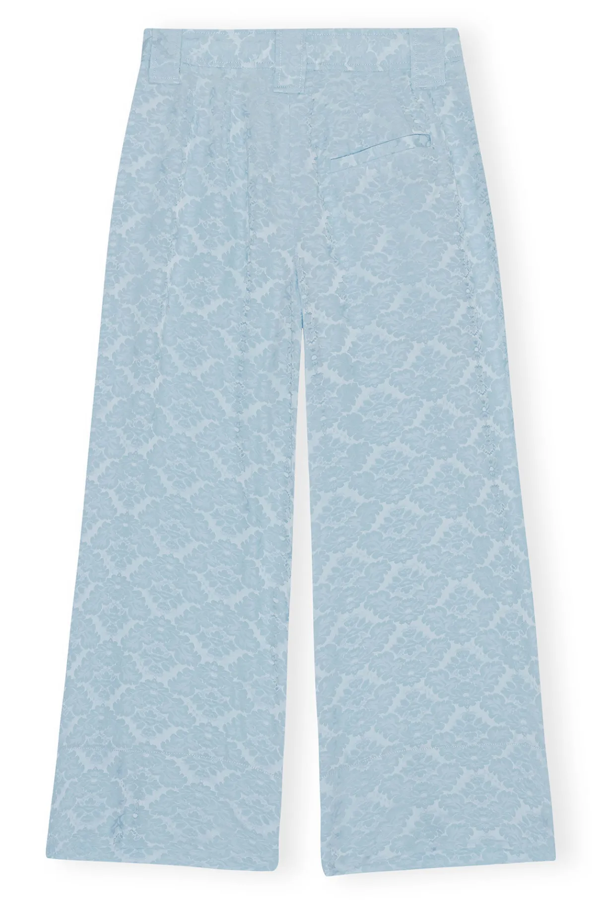 Outlet GANNI Viscose Jacquard Cropped Pants Corydalis Blue