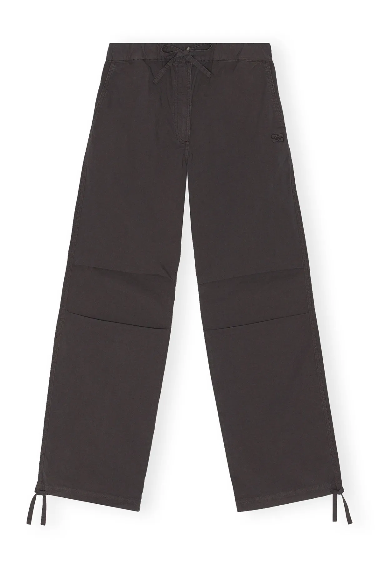 Hot GANNI Washed Cotton Canvas Drawstring Pants Phantom