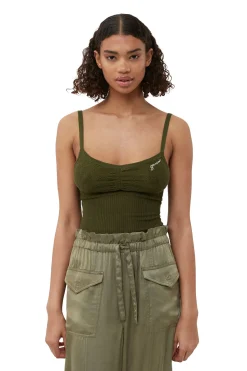 Hot GANNI Washed Satin Pants Aloe
