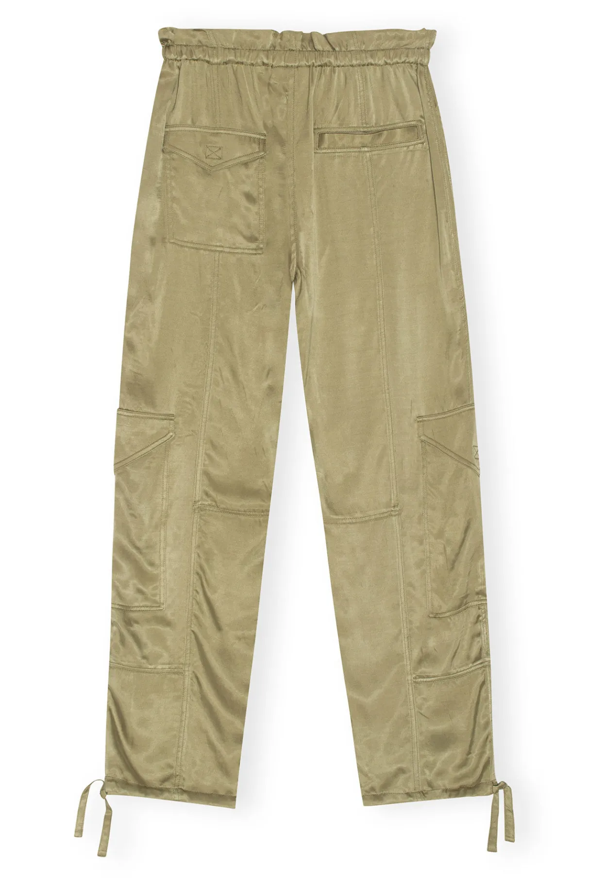 Hot GANNI Washed Satin Pants Aloe