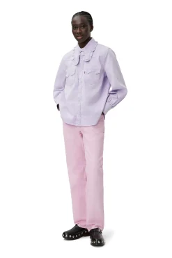 Best Sale GANNI Western Blouse Natural Lilac