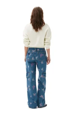 Outlet GANNI White Butterfly Sweatshirt Egret