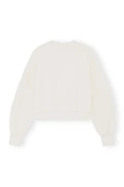 Outlet GANNI White Butterfly Sweatshirt Egret