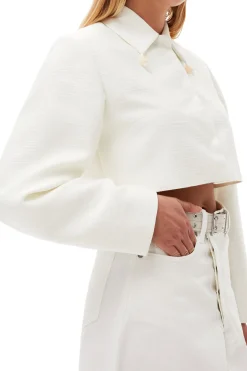 Flash Sale GANNI White Denim Double Fly Maxi Skirt Bright White