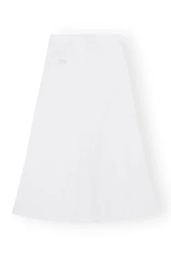 Flash Sale GANNI White Denim Double Fly Maxi Skirt Bright White
