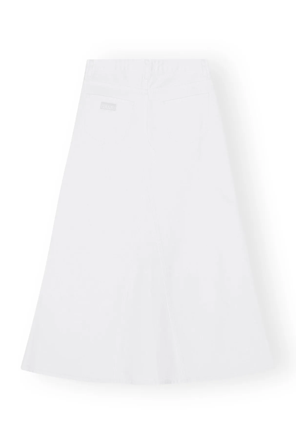 Flash Sale GANNI White Denim Double Fly Maxi Skirt Bright White
