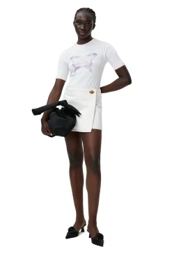 Online GANNI White Denim Mini Skirt Bright White