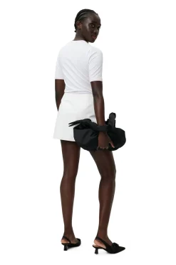 Online GANNI White Denim Mini Skirt Bright White