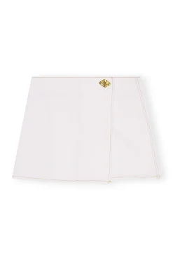 Online GANNI White Denim Mini Skirt Bright White