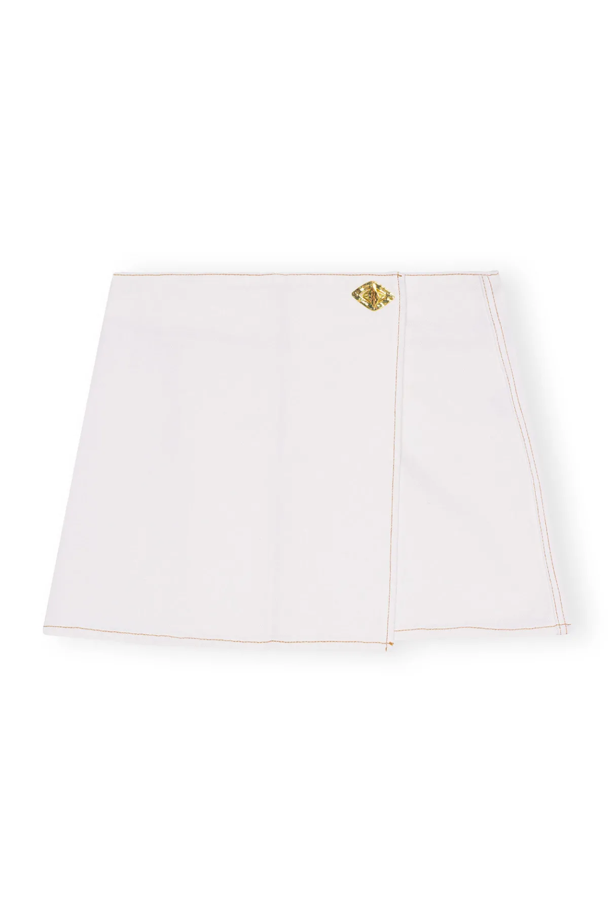 Online GANNI White Denim Mini Skirt Bright White