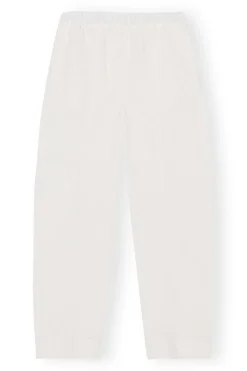 Best GANNI White Elasticated Curve Pants Egret