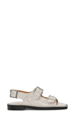Flash Sale GANNI White Embroidered Western Sandals Egret