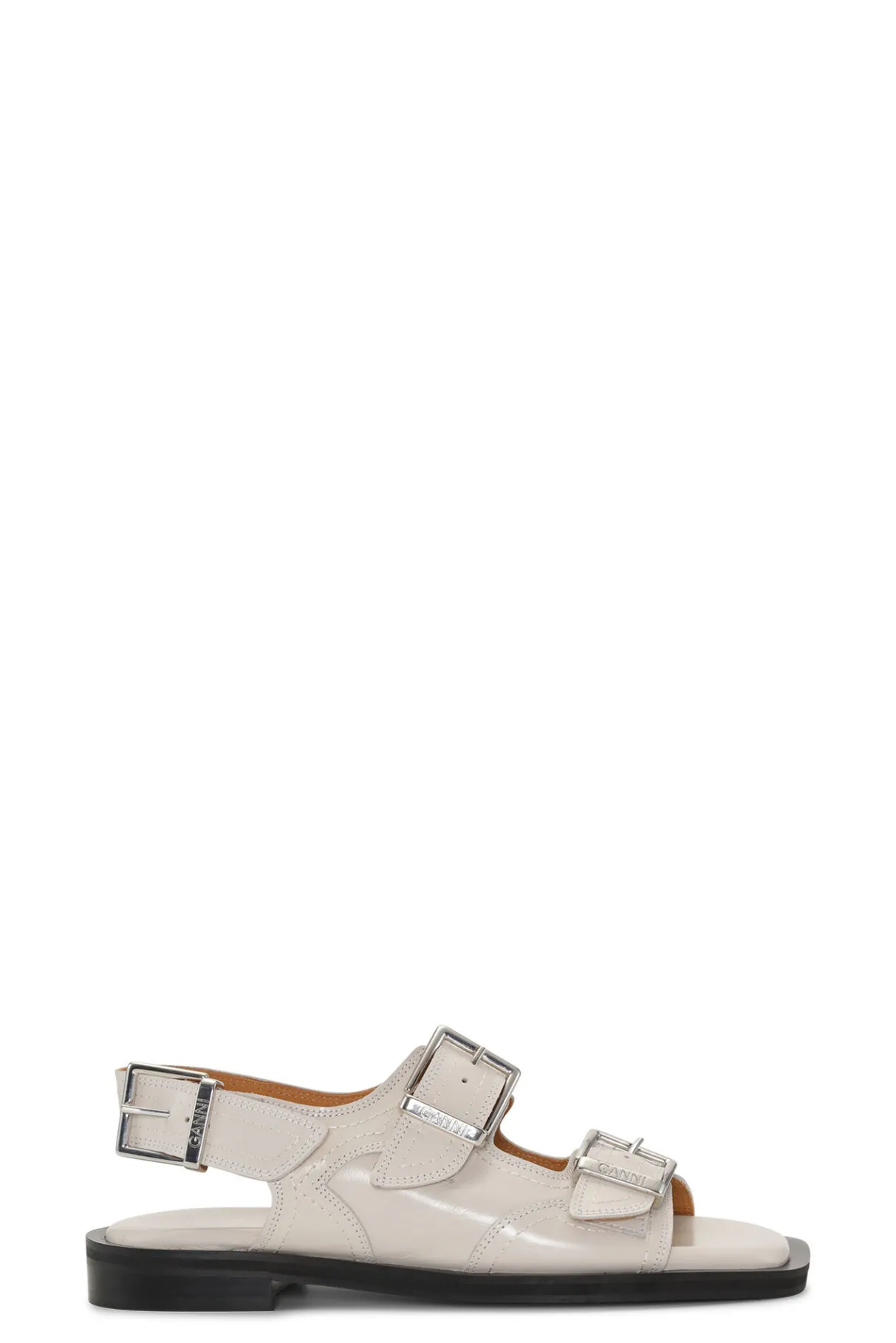 Flash Sale GANNI White Embroidered Western Sandals Egret