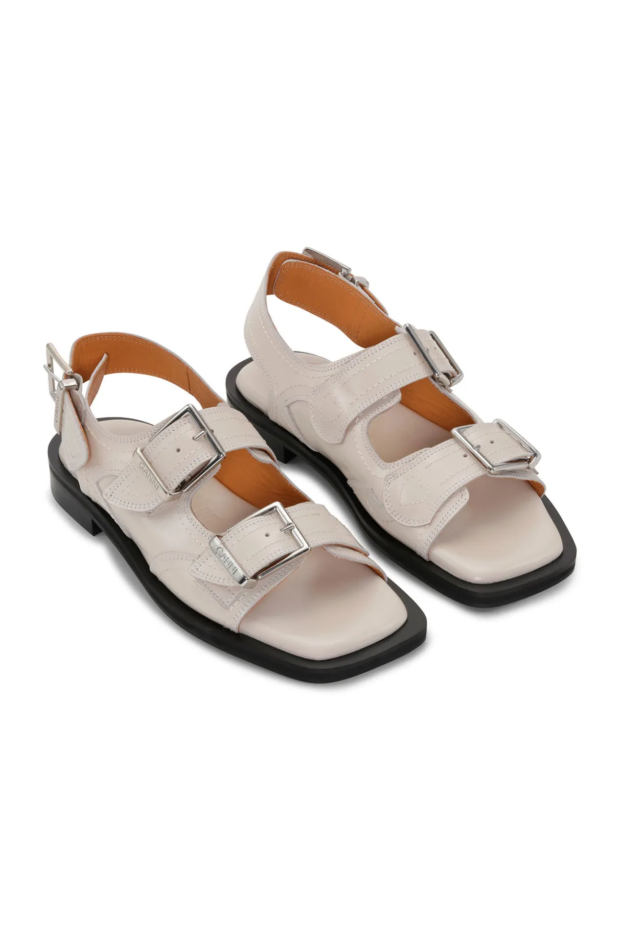 Flash Sale GANNI White Embroidered Western Sandals Egret