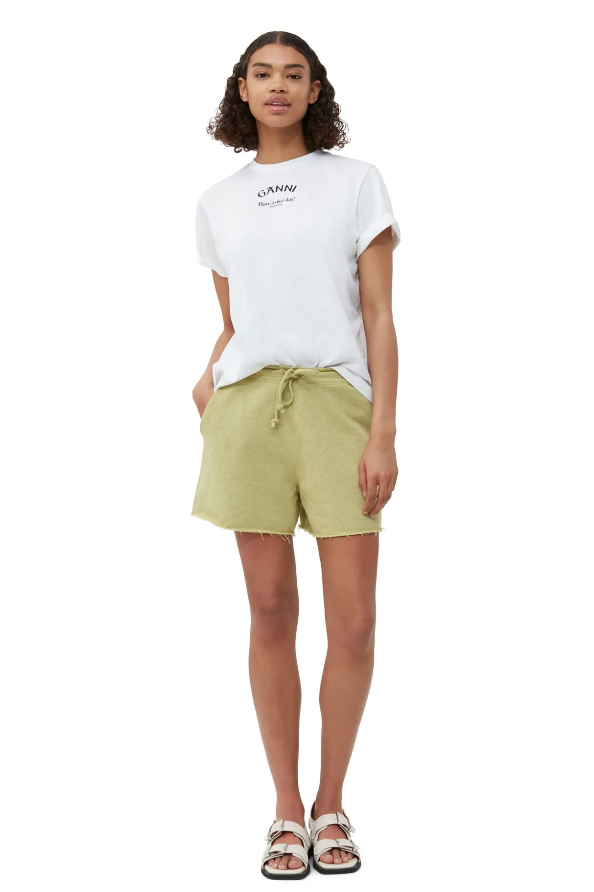 Best GANNI White Relaxed O-Neck T-Shirt Bright White