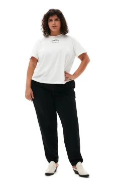 Best GANNI White Relaxed O-Neck T-Shirt Bright White