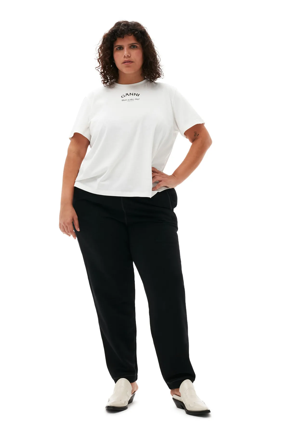 Best GANNI White Relaxed O-Neck T-Shirt Bright White