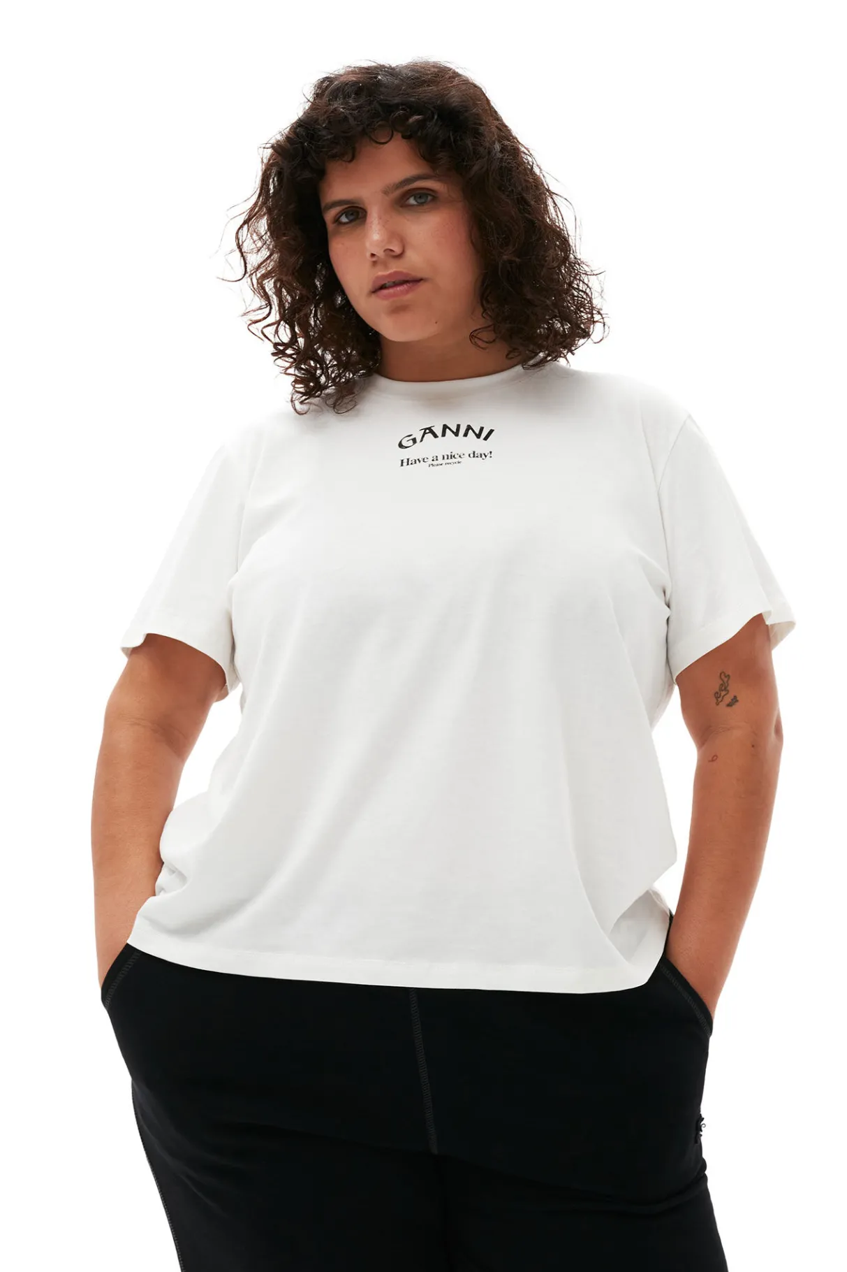 Best GANNI White Relaxed O-Neck T-Shirt Bright White