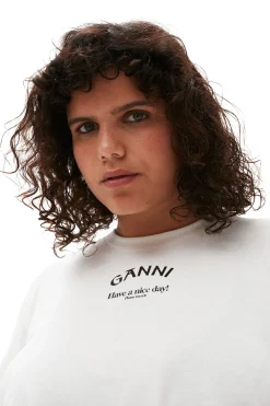 Best GANNI White Relaxed O-Neck T-Shirt Bright White