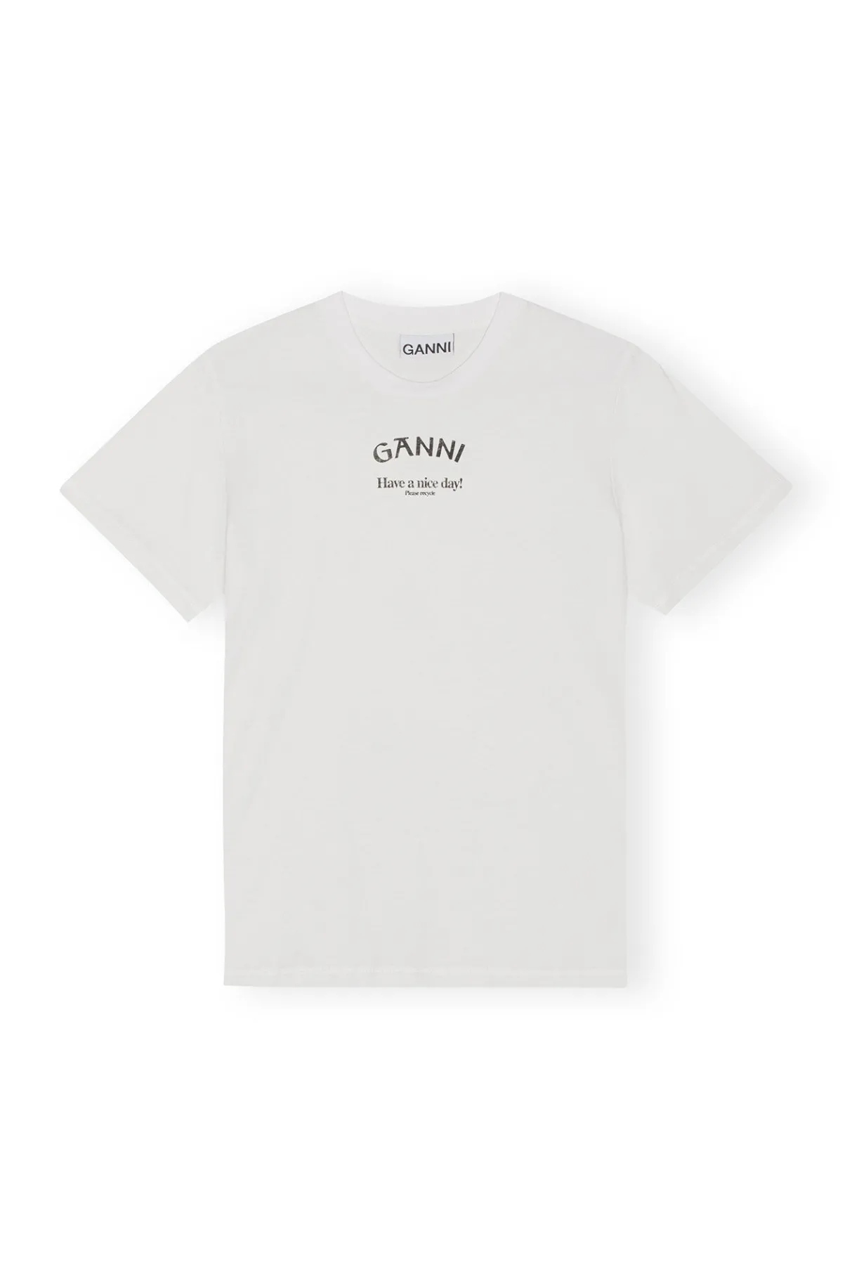 Best GANNI White Relaxed O-Neck T-Shirt Bright White