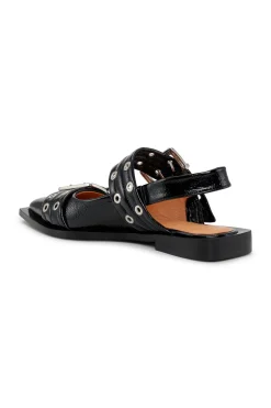 Flash Sale GANNI Wide Welt Buckle Ballerinas Black