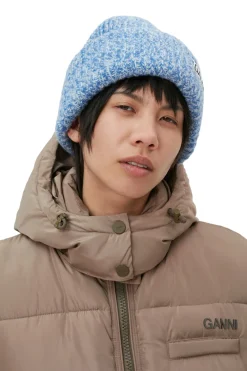 Best GANNI Wool Beanie Nautical Blue