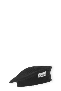 Outlet GANNI Wool Beret Black