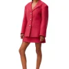 Shop GANNI Wool Blazer Fiery Red