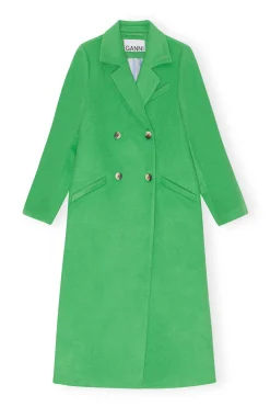 Online GANNI Wool Coat Kelly Green