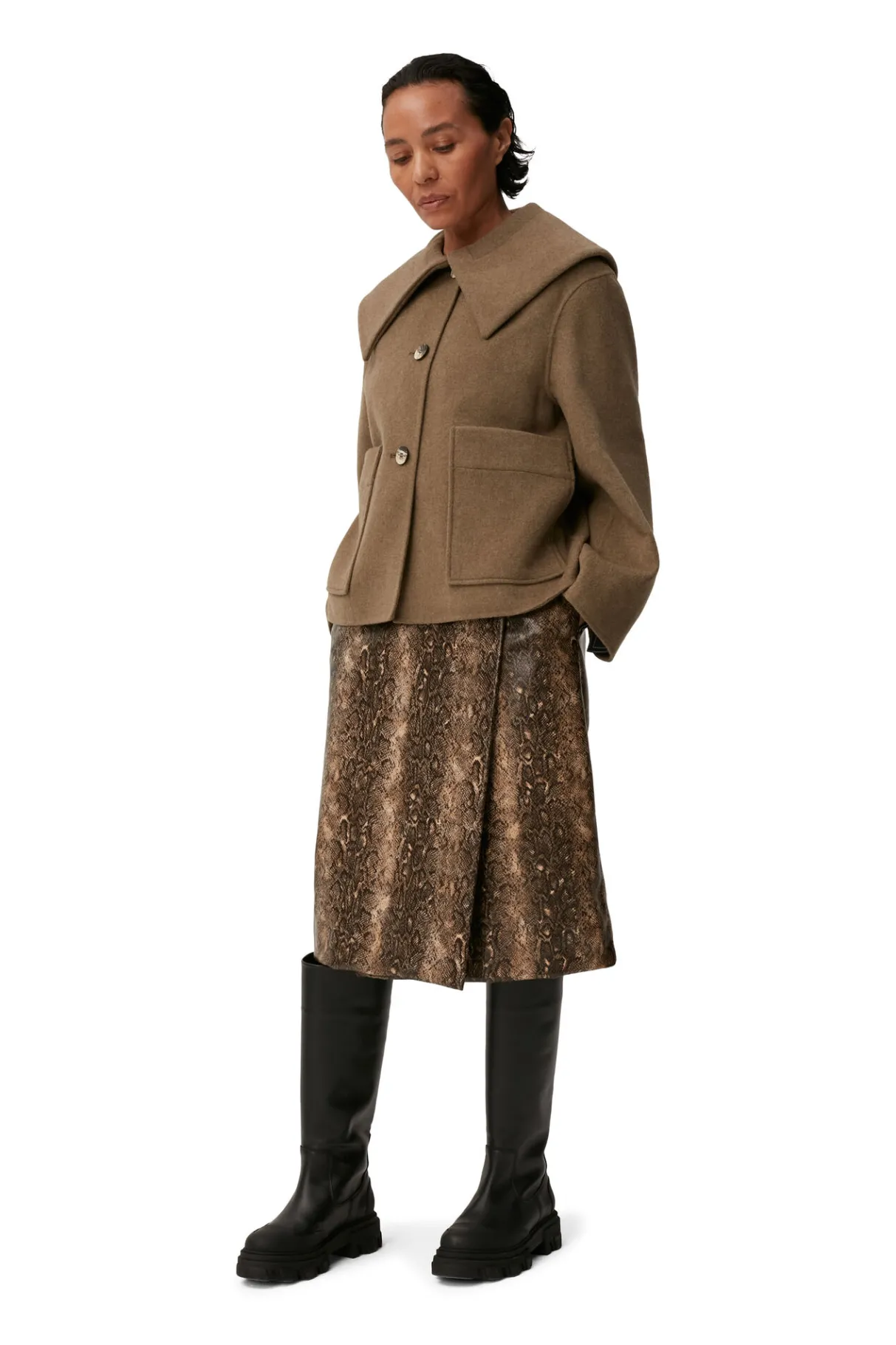 Cheap GANNI Wool Jacket Petrified Oak