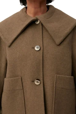 Cheap GANNI Wool Jacket Petrified Oak