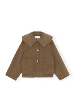 Cheap GANNI Wool Jacket Petrified Oak