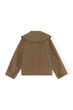 Cheap GANNI Wool Jacket Petrified Oak